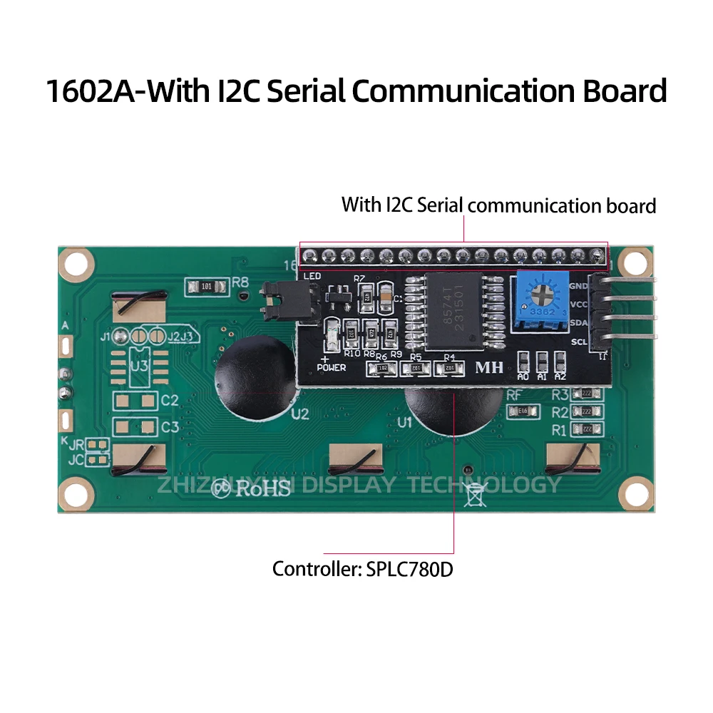 Lcd1602a iic adapter board englisch japanischer charakter bank gelbgrüne membran lcm flüssigkristall bildschirm splc780d