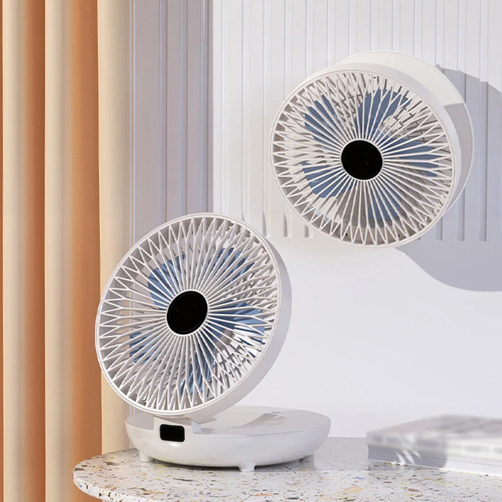 Folding Electric Fan Portable USB Charging Desktop Fan 3 Speeds Silent Brushless Motor Air Cooling Fan for Home Office