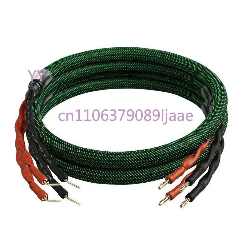 Audiophile 4-Core High Purity Copper Speaker Cable HiFi Main Audio Wire with Banana Plug for Mcintosh