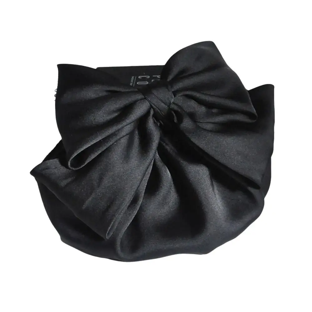 

Elegant Large Bowknot Spring Clip Ribbon Headwear Hair Net Cover Spring Clip Ponytail Clip Nurse Hair Clip Office