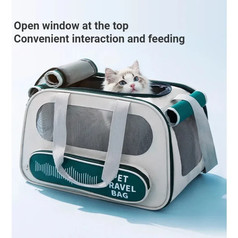 Pet Outing Cat Carrier Bag Large Space Pets Outing Portable Pets Shoulder Bag Breathable Transport Transporter for Cats Cat Bag