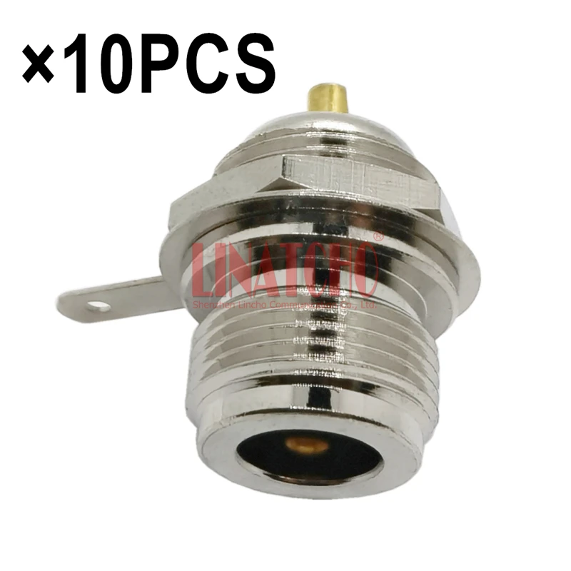 10PCS Nickel Plated Copper 50ohm Bulkhead Jack N Female Type Connector Antenna Socket N-K