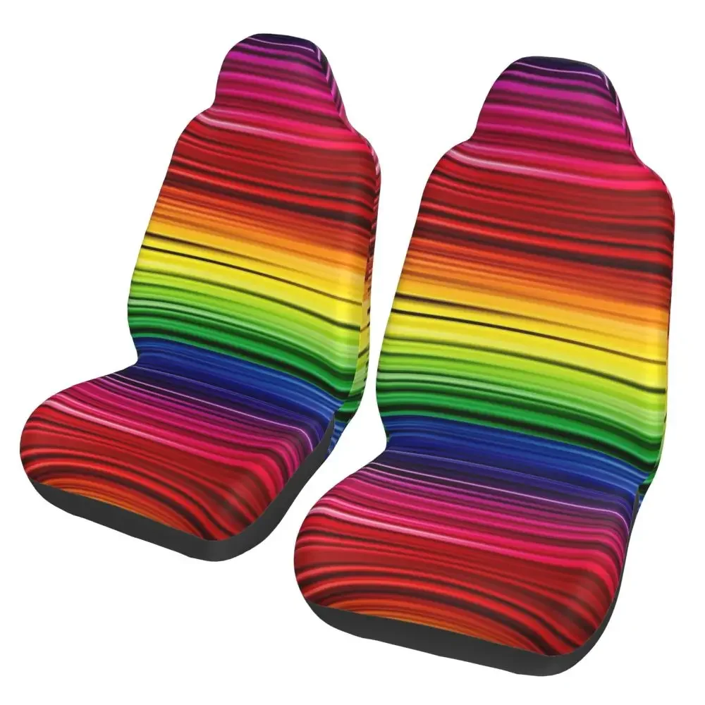 Colorful Rainbow Car Seat Cover, Seat Cover Anti Fouling and Convenient Protective Cover Unique Style 2PCS Universal Type