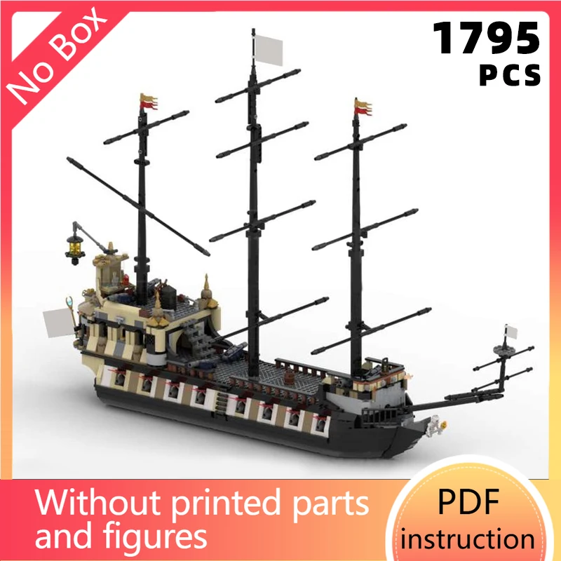 

Захватывающий пиратский корабль, средневековые лодочные кирпичи, парусный корабль, MOC, здание, уникальный дисплей военно-морского флота, блоки военного корабля