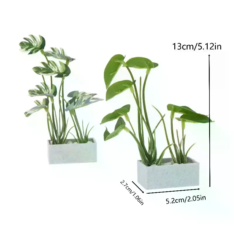 Miniature Turtle Back Bamboo Potted Plant Ornament Dollhouse Greenery Model Dollhouse Mini Garden Scene Decor Micro Photo Props