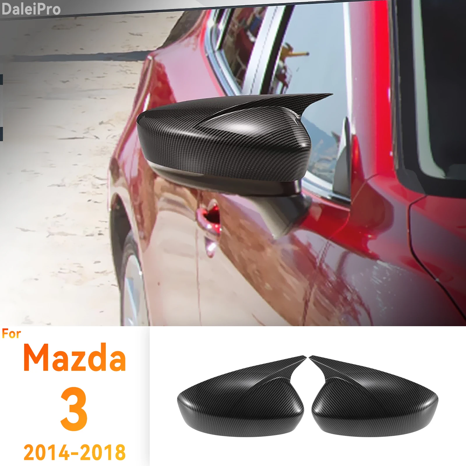 For Mazda 3 2014-2018 2017 2016 2015 Axela Rearview Mirror Cover Cap Exterior Mirror Decorative Shell ABS Chrome Car Styling