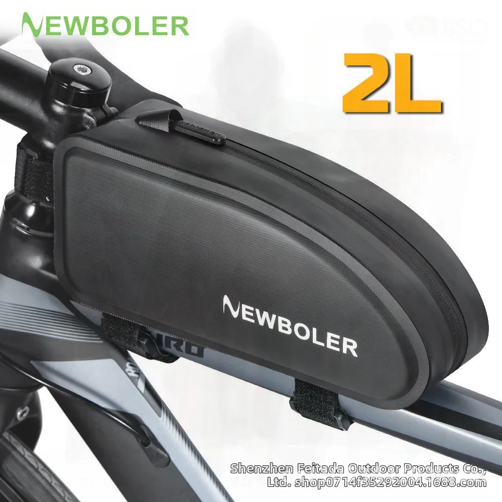 

NEWBOLER Large Capacity 2L Waterproof Riding Upper Tube Bag Multifunctional Black Bicycle Bag for Outdoor Adventures