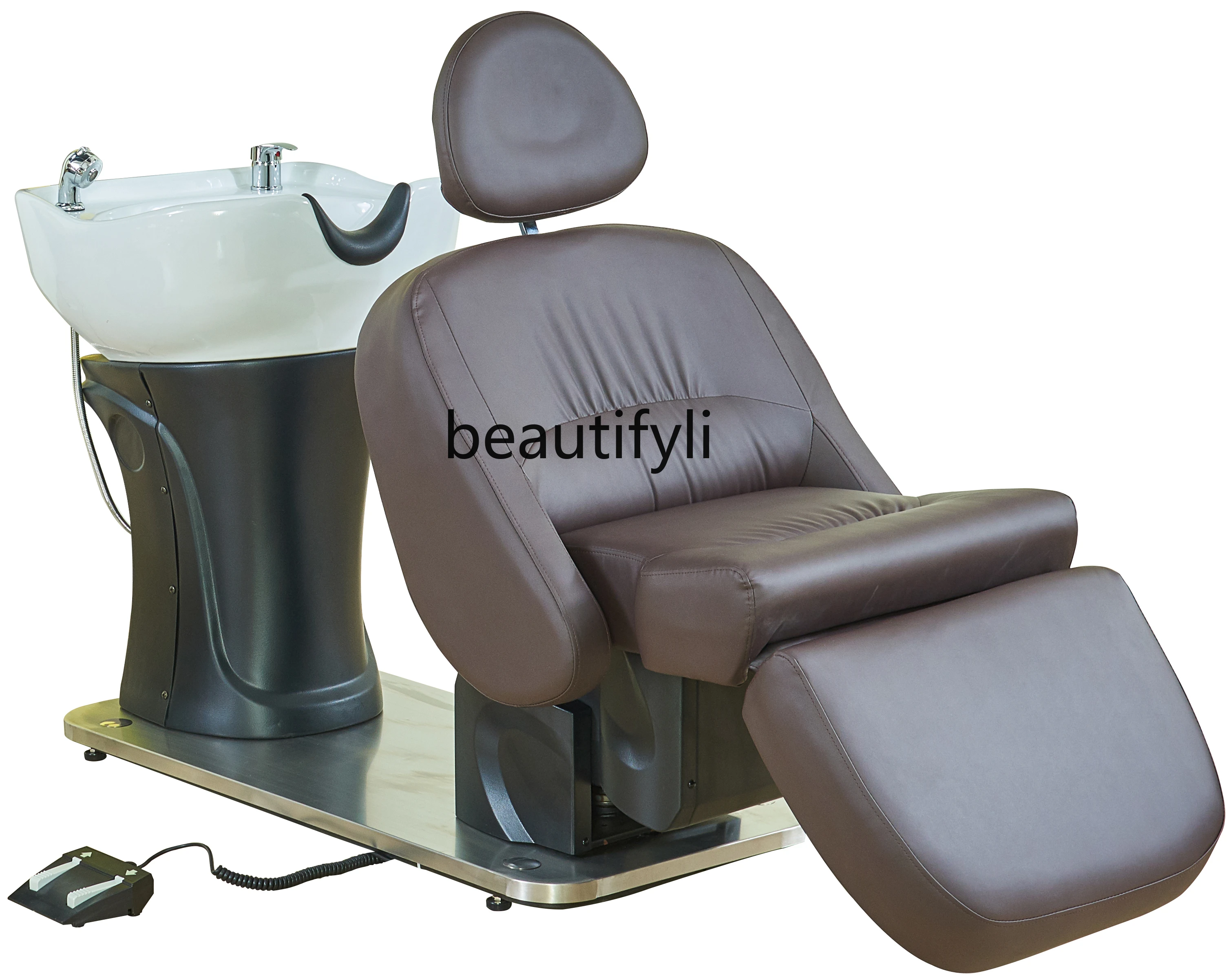 Modern Light Luxury High-End Shampoo Chair Japanese-Style Simple Half-Lying Deep Basin Massage Couch Haircut for Hair Salon Bed