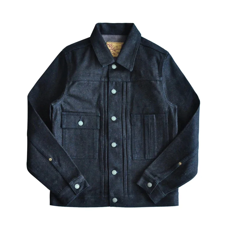 Sauce Zhan 530XX  Jean Jacket Men Colored Cotton and Linen Men Jacket Selvedge Denim Jacket Vintage 16.5 Oz