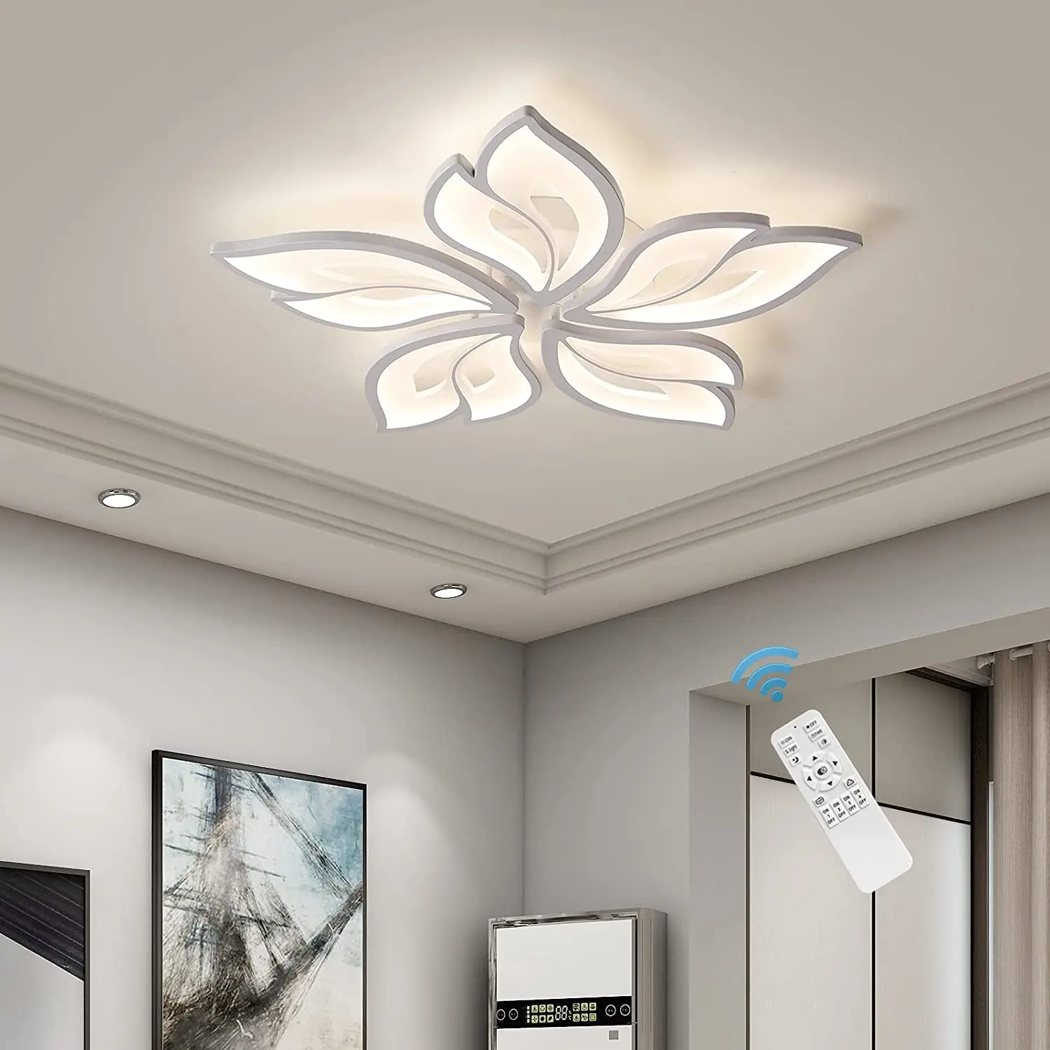 Dimmable LED Ceiling Lights with Remote Control 70W Ceiling Lamps Luster 80-260V Modern Lamp Fixture For Home Decorations