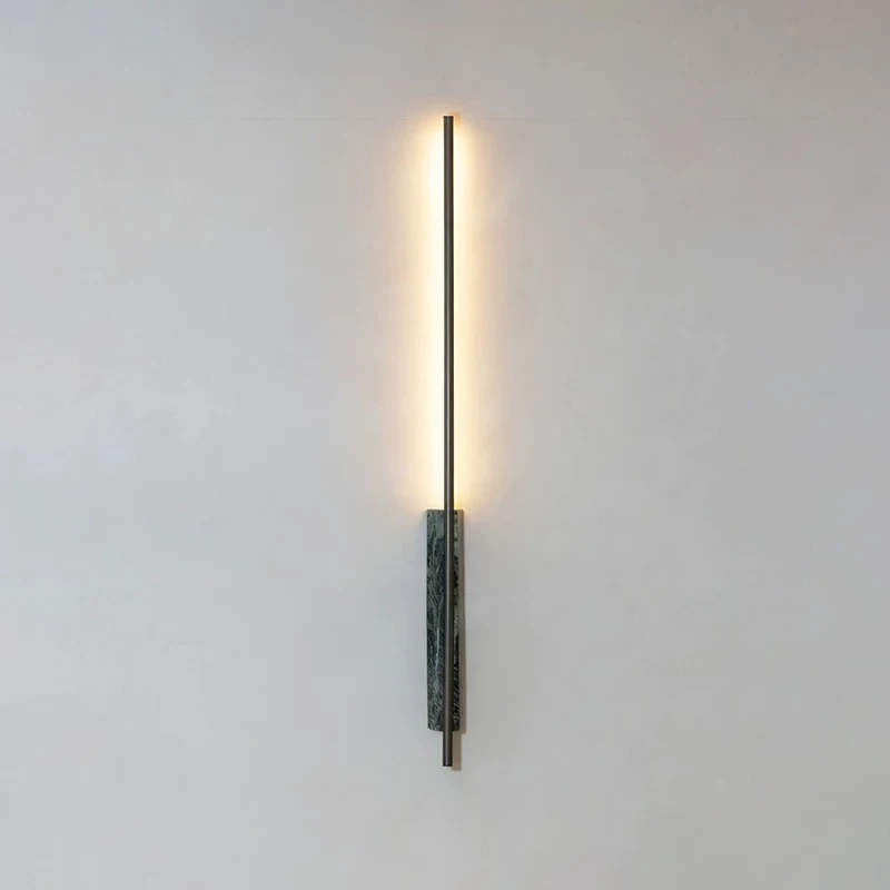 Green Marble Wall Lamp Italian Designer LED Wall Sconces Bedroom Bedside Dining Room Long Pole Illumination Embellish Wall Light
