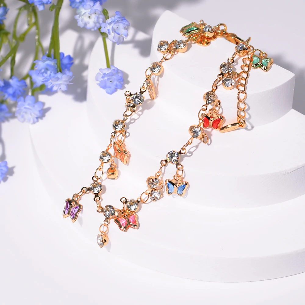 Retro Women's New Personalized Fashion Zircon Bracelet Jewelry Exquisite Wearing Butterfly Jewelry Bracelet