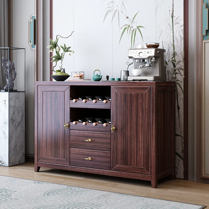 

Новый китайский комод из черного золотистого дерева, с местом для хранения красного вина, настенный шкаф для хранения, для прихожей.