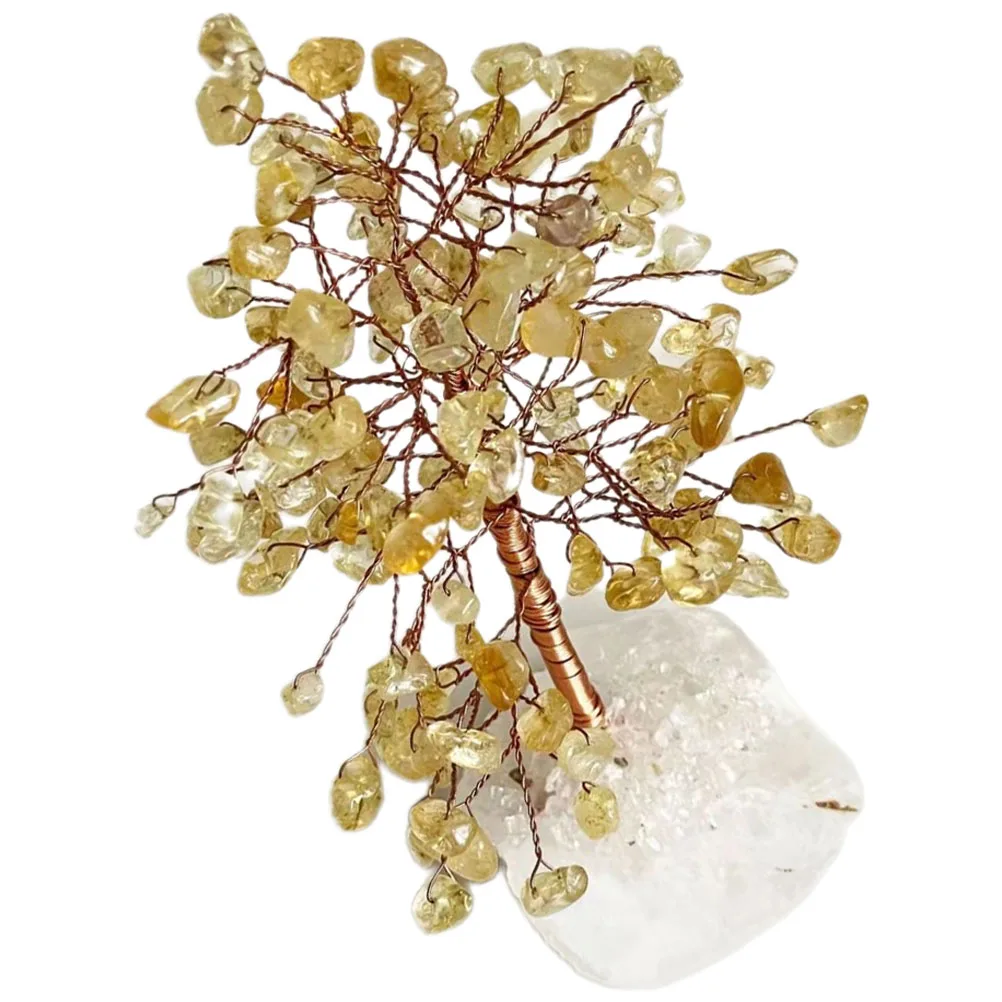 

Crystal Money Decorative Good Fortune Decor Artificial Plant Sculpture for Home Office Desk nament Gift Crystal Bonsai Tree