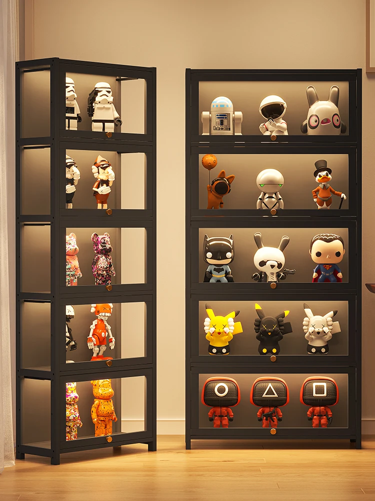Acrylic Display Cabinet Toy owcase Transparent Storage Organizer Home Decor Cubic Flip Cover Design Living Room Ready image 3