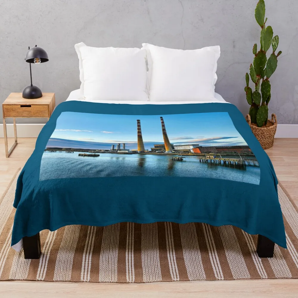 

Poolbeg Chimneys - Sunrise Throw Blanket Thermal Softest Flannel christmas decoration Blankets