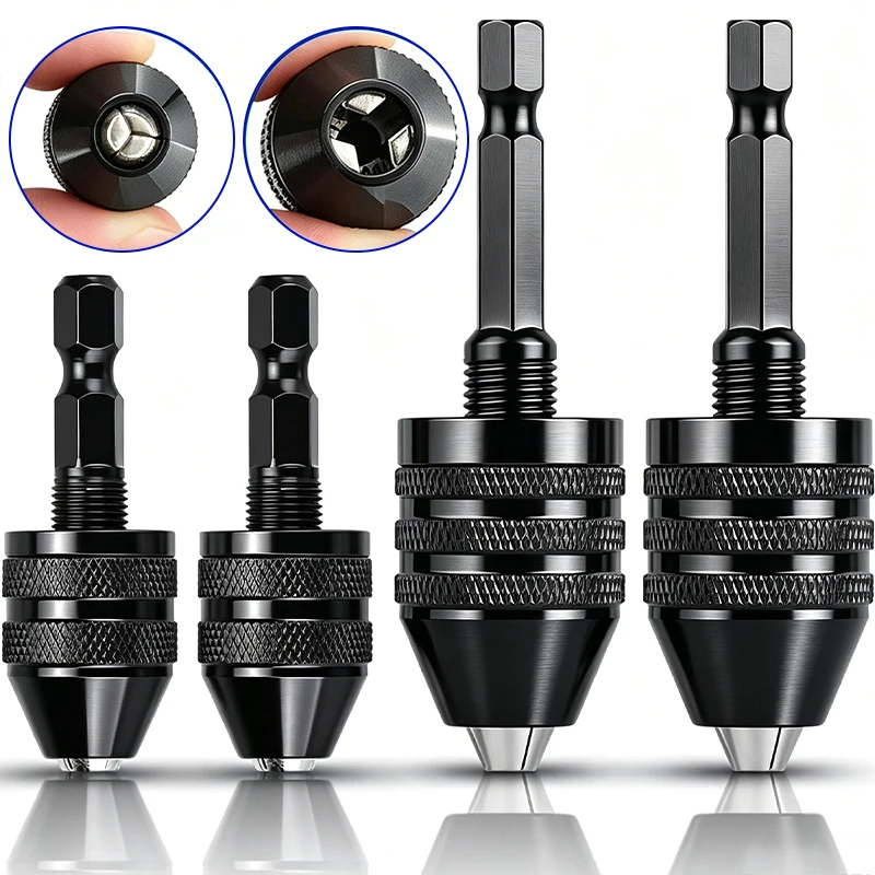 

3/1pcs Hexagonal Handle Chucks Keyless Screwdriver Impact Driver Adaptor Bit Electric Drill Chuck Three-jaw Electric Drill Chuck