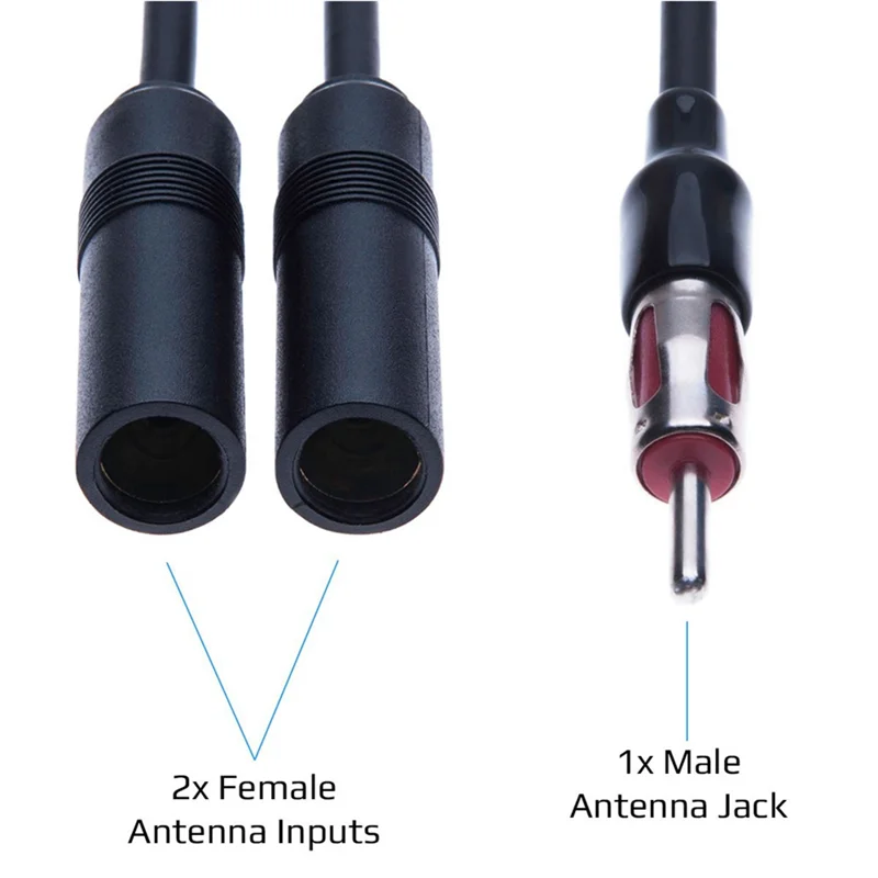 

Hot-Antenna 1 Male To 2 Female Extension Cable 1 In 2 Antenna Radio Conversion Antenna