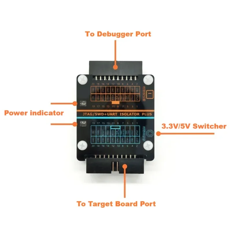 Voltage Isolation Board For Jlink v9 Jlink v12 STLink ULink DAPLink SWD Interface Anti Surge