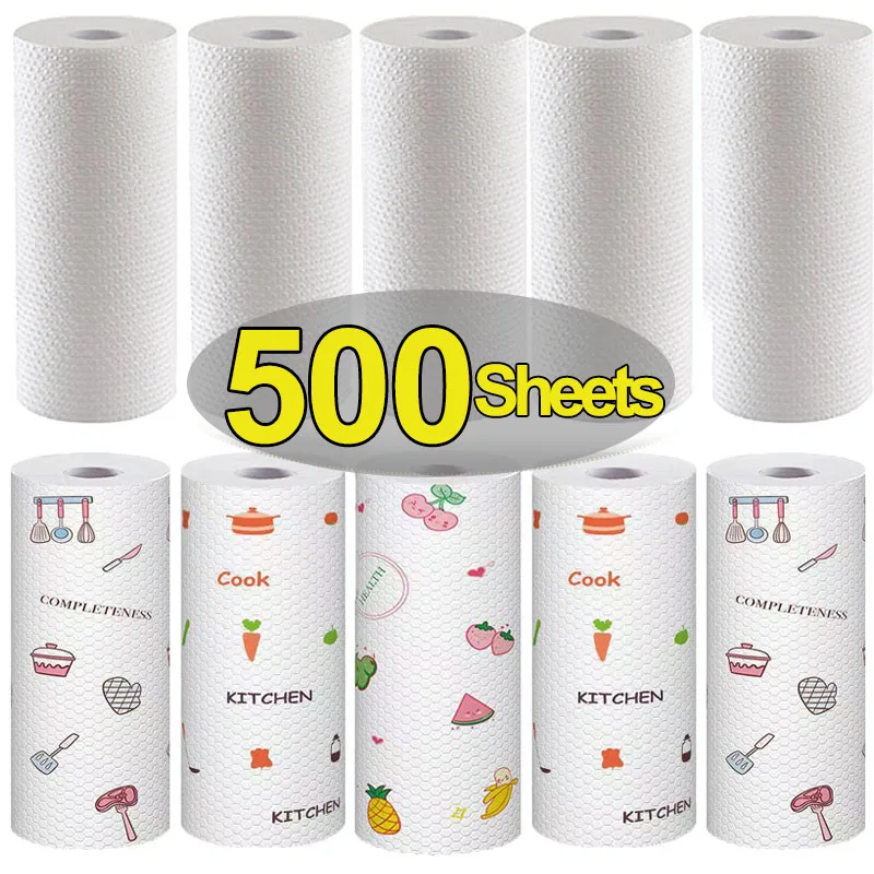 Kitchen Disposable Rags Lazy Cloth Non Stick Oil Washable Kitchen Paper Household Cleaning Dishcloth Dry and Wet Dual-use Towel