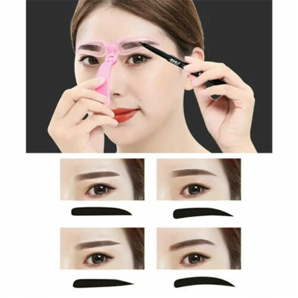 8 Pairs Hot Sale Women Eyebrow Stencil Kit Reusable Eyebrow Grooming Stencil Card Shaping Template Makeup Tools