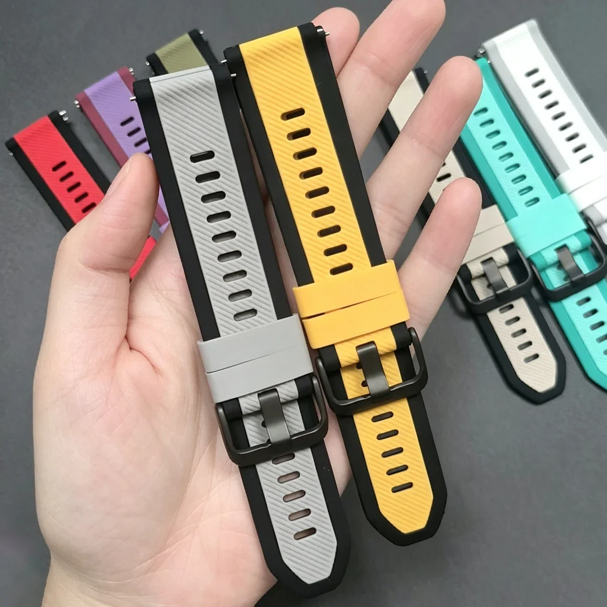 22mm Watch Band For SUUNTO VERTICAL 2/RACE 2 S/OCEAN/Run Sports Dual Color Bracelets Wristband For SUUNTO 5 9 PEAK Silicone Srap