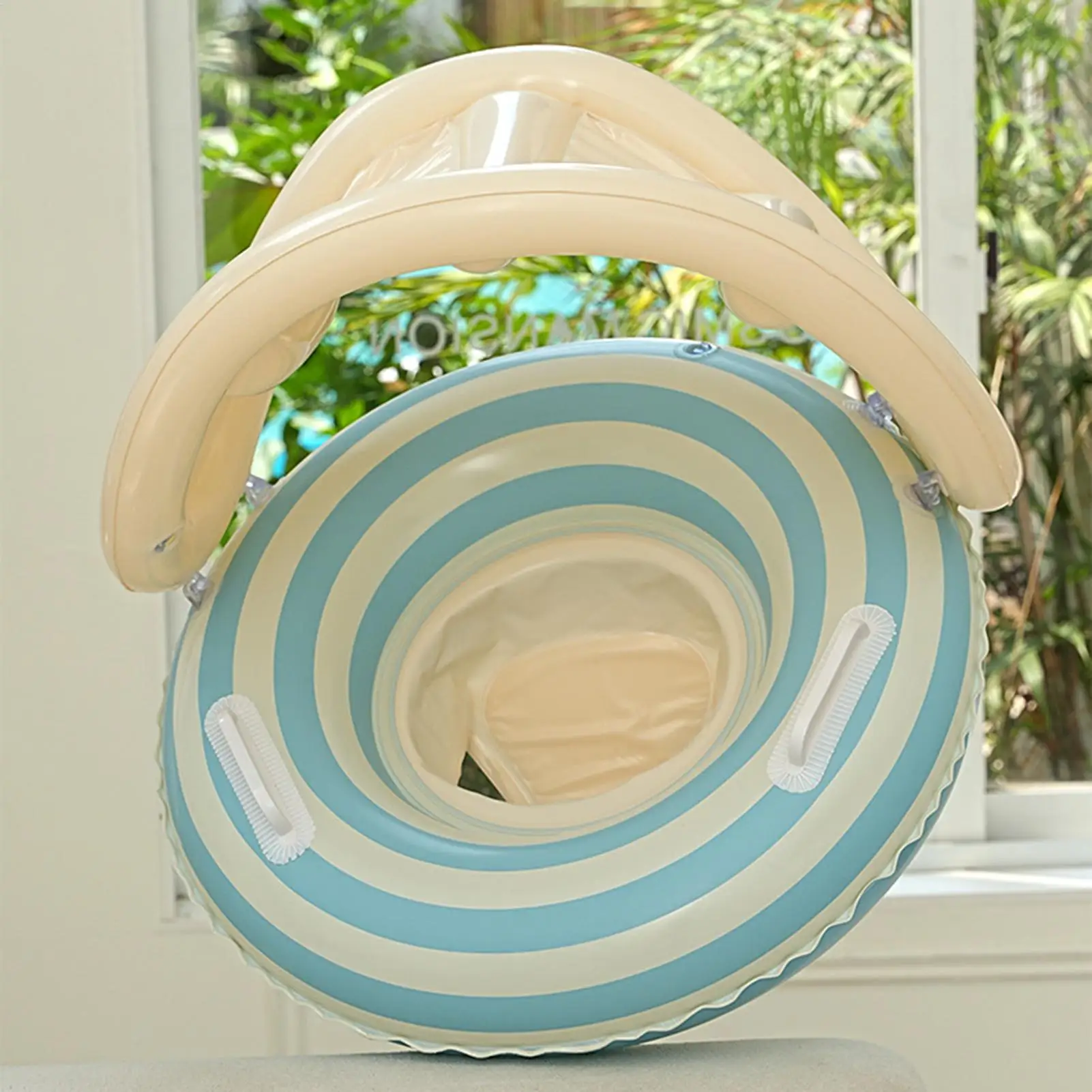 Anillo de natación flotante inflable para piscina de bebé, flotador con refugio de protección solar para niños, juego de agua, piscina y playa