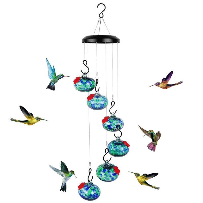 

AK25-3PCS Wind Chimes Bird Feeders For Outdoors Hanging Ant And Bee Proof,Never Leak,Perfect Garden Decor For Outside