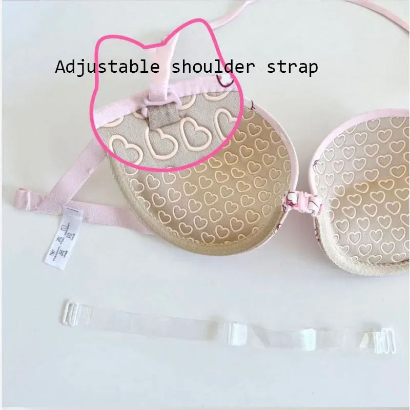 Sanrio Hello Kitty Bra Push Up Bras Women Ultra Lace Bralette Permeability  Seamless Maternity Bra Adjustable Beauty Back Bra