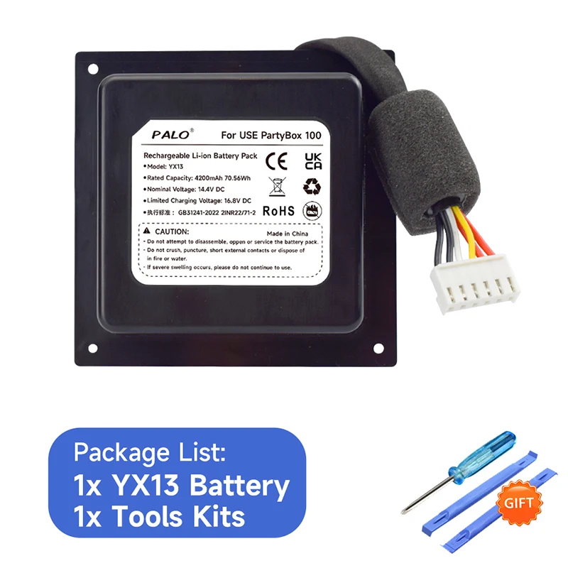 For PartyBox 100 Battery 4200mAh High Capacity Compatible with Partybox 100 High Power Portable Wireless Bluetooth Party Speaker