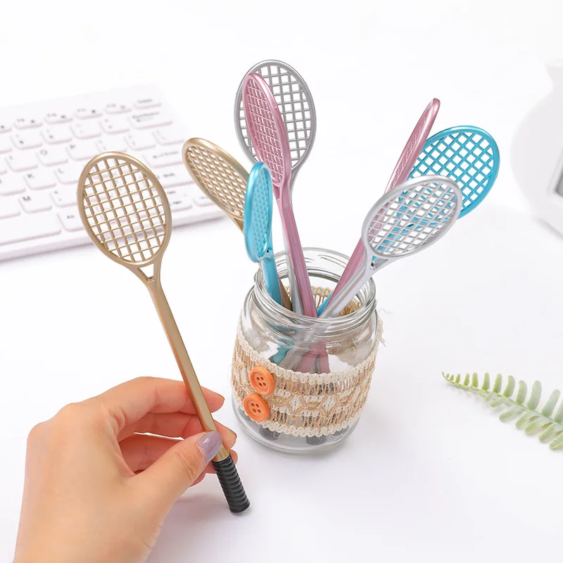 4pcs/pack Creative Badminton Rackets Style Gel Pens Cute Office Supplies