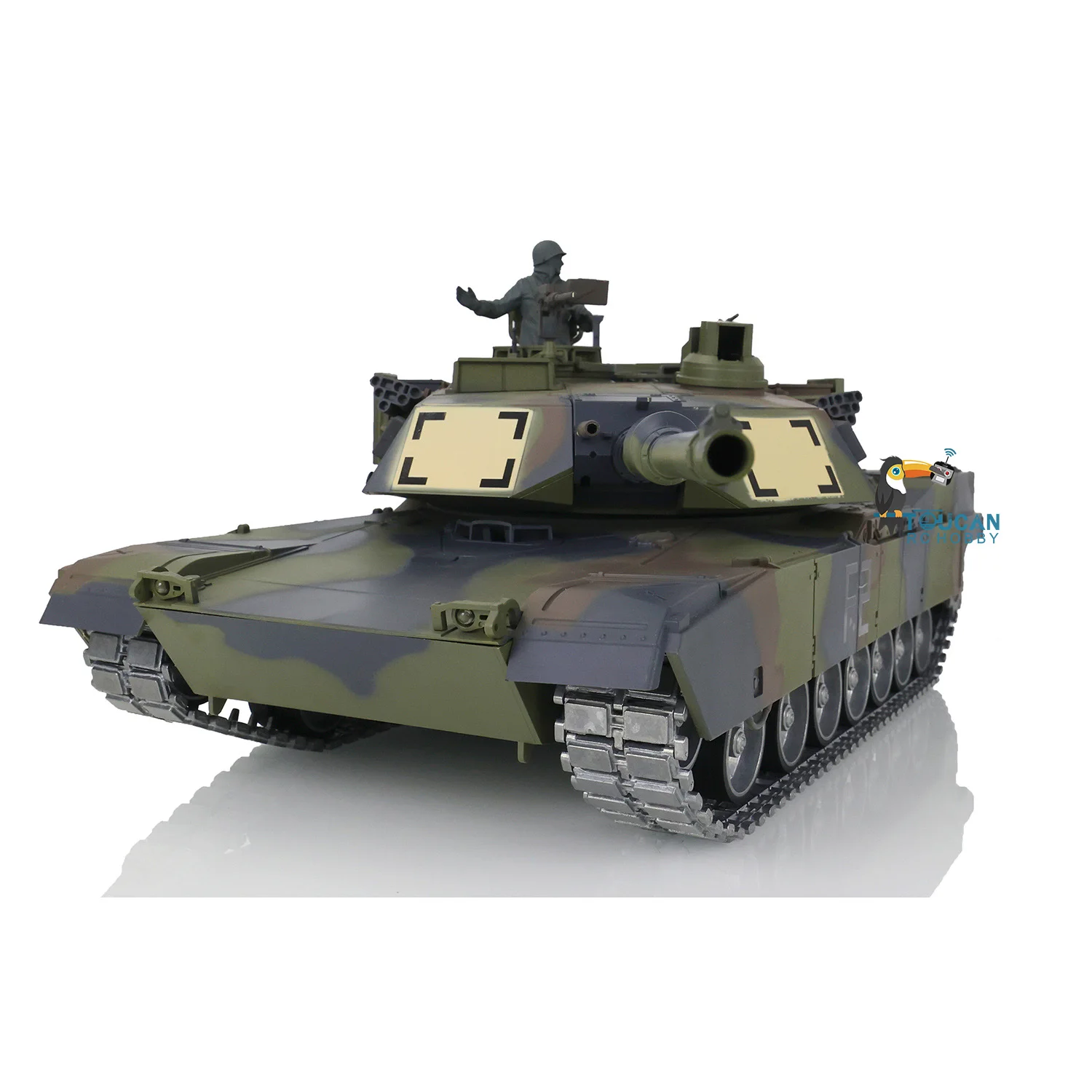 รถถังบังคับวิทยุ Heng Long รุ่น 3918 M1A2 Abrams RTR โครงโลหะ ตัวถังพลาสติก หัวหมุนได้ 360 องศา พร้อมเอฟเฟกต์ควัน