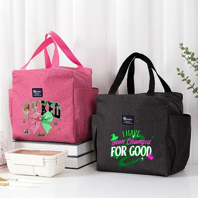 

Wickeds Series Picnic Bento Pack Insulated Portable Lunch Bag Cartoon Glinda Student Food Meal Handbag Funny Birthday Gift