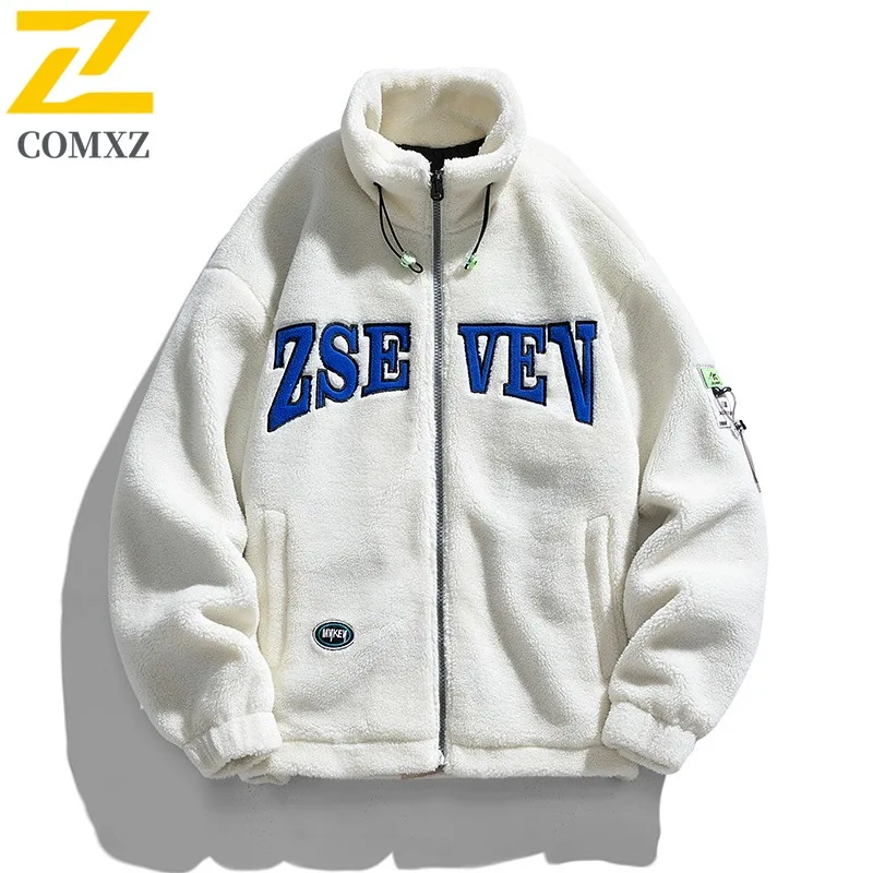 سترة COMXZ الرجالية المصنوعة من الصوف للشارع والترفيه الدافئ وسترة مبطنة من القطن الثلجي بتصميم كلاسيكي مقاوم للرياح سترة شتوية