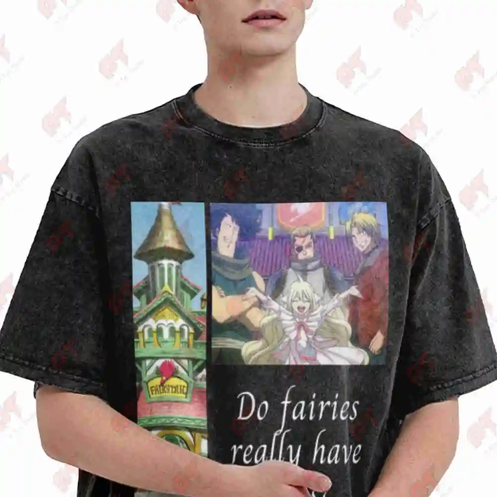Do Fairies Really Have Tails Vintage Washed Tee Pure Cotton T-Shirt