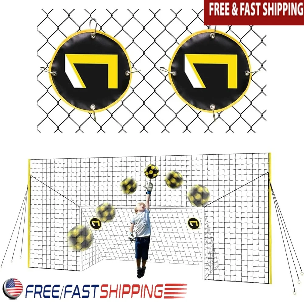 

Soccer Goal Rebounder Net Backyard Training Equipment All-in-One Goal Backstop Skill Builder Compact Durable Practice Tool