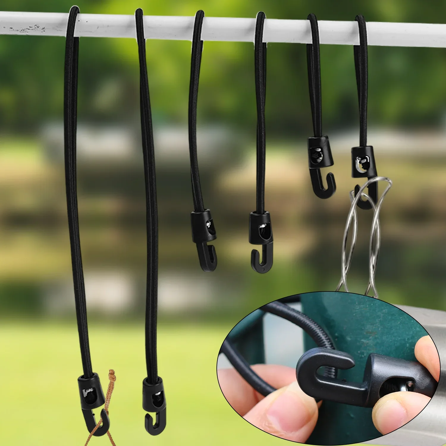 10-200PCS Bungee Cords with Hooks 10/15/25cm High Elasticity Expander Rubber Tensioner for Outdoor Camping Tarpaulin Accessories