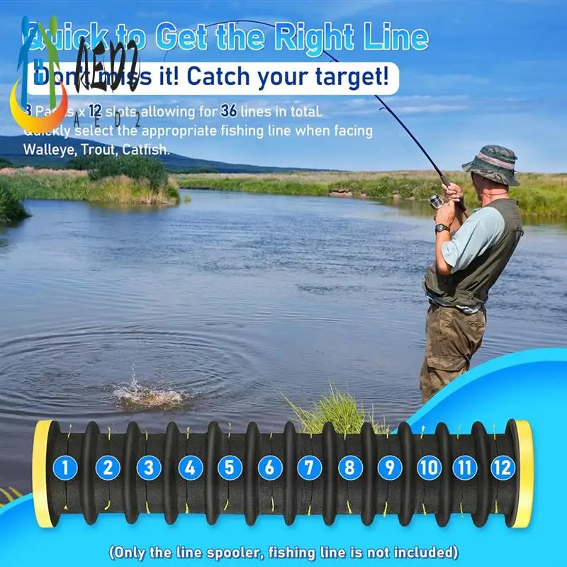 

AED2-3 шт. держатели для хранения лески, органайзер с 12 отделениями для лески, устройство для намотки лески, крючок для лески, держатель