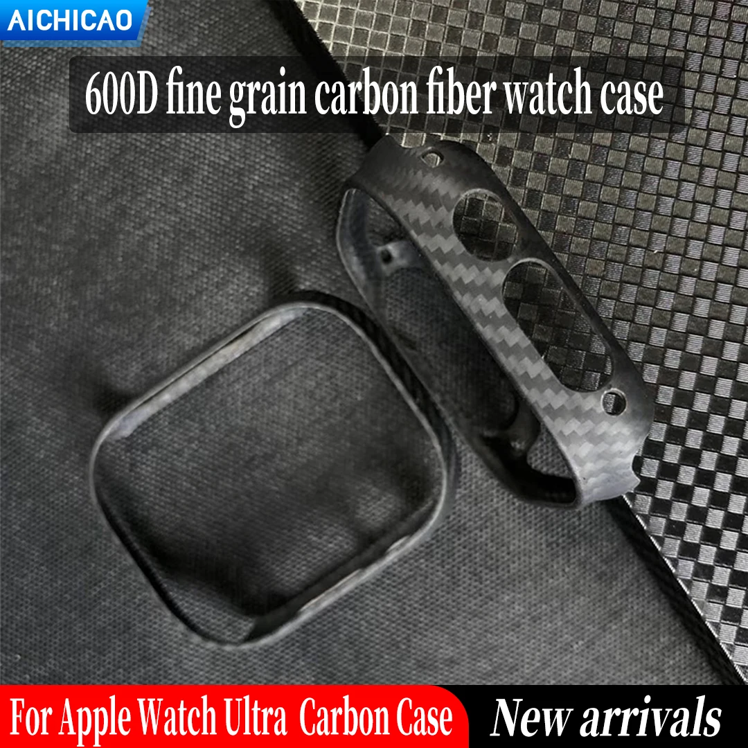 ACC-Carbon Fiber Cover for Apple Watch Aramid Fiber 49mm Ultra-Thin Ultra-Light Anti-skid Protective Case for iWatch S8 S7 Cover