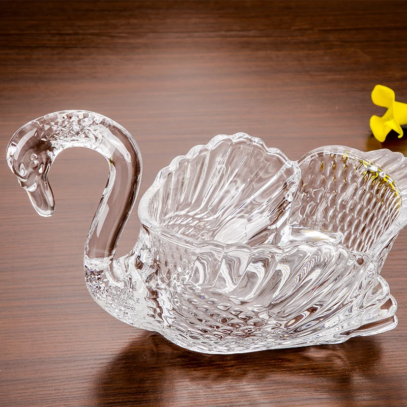 Imagem -05 - Cisne de Vidro de Cristal Tigela de Servir Frasco de Armazenamento de Doces Ornamento de Louça Vidraria Decorativa Mobiliário Artesanal Presente