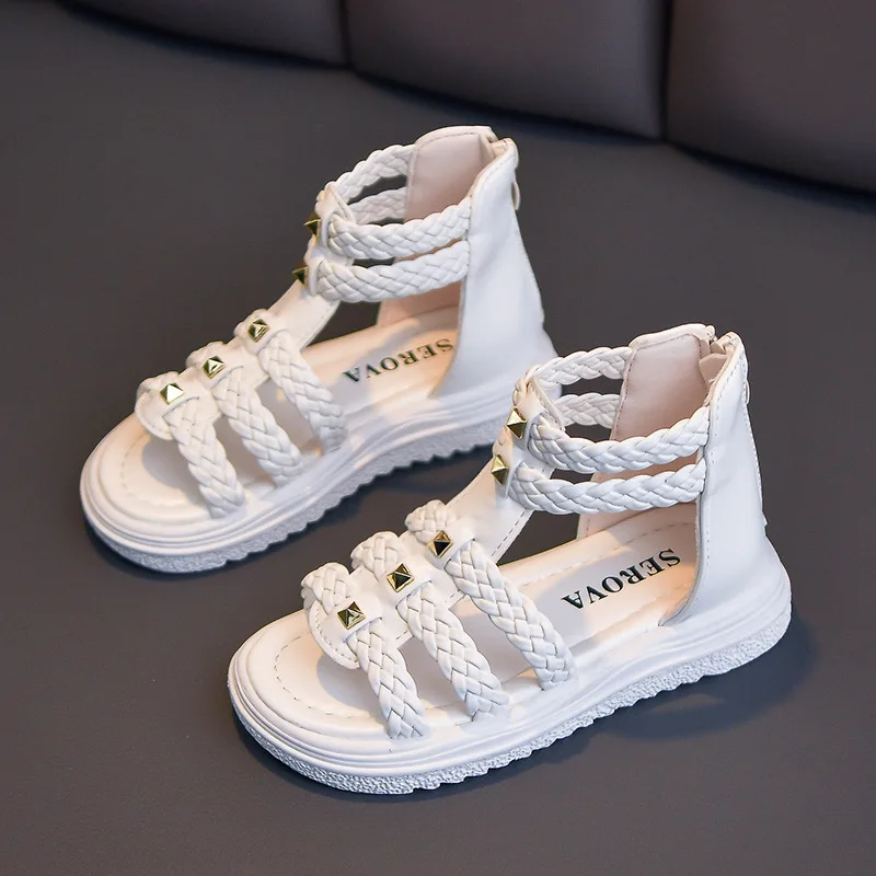 Baby Girls Gladiator Sandals 2026 Summer New Kids Roman Sandals Soft Sole Princess Fashion Sports Shoes For Little Girls