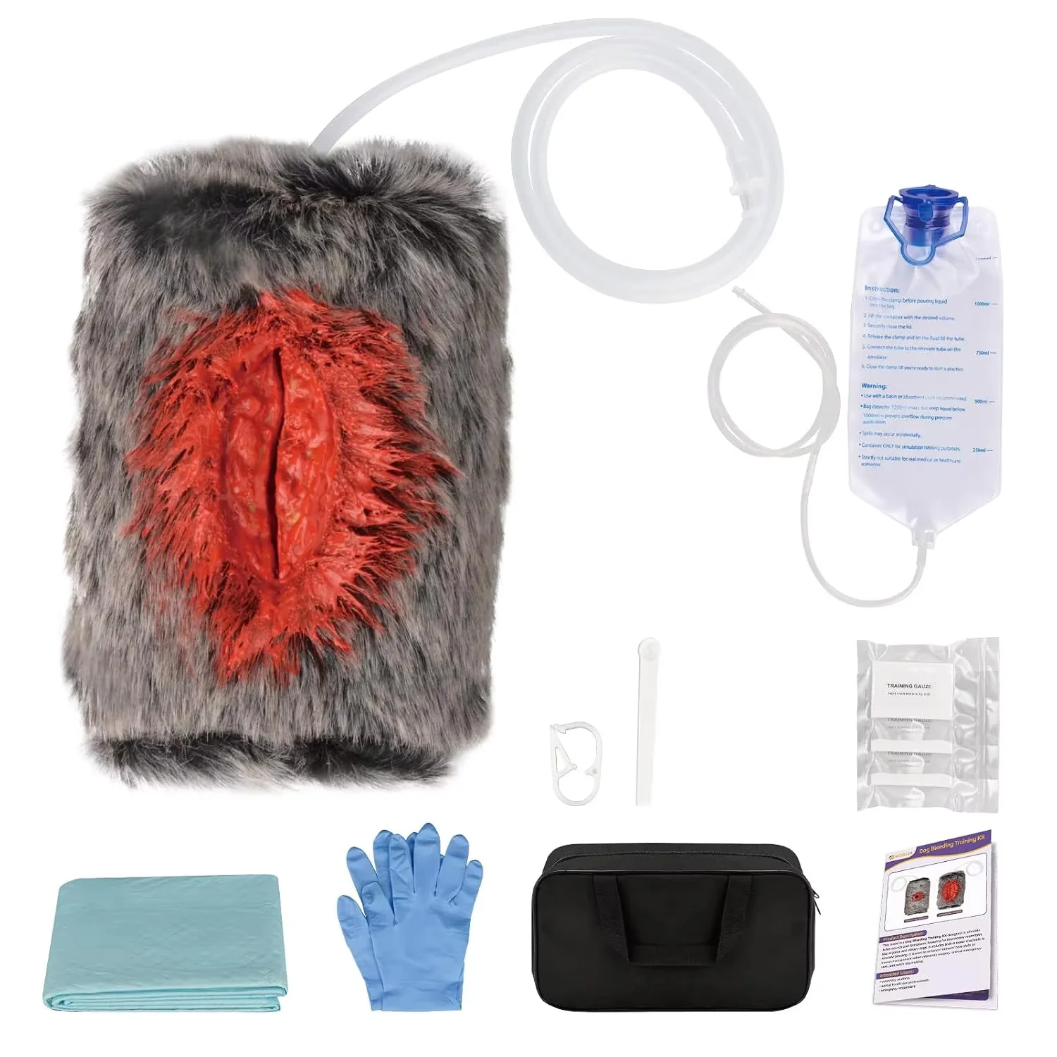 Detachable Dog Laceration Wound Model Wound Packing Bleed Control Hemostatic Practice for Veterinary Emergency Medical Training
