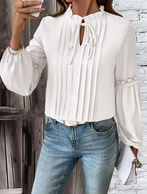 

Women's V-Neck Shirt Temperament Casual Autumn New Style Fashionable Top for Women