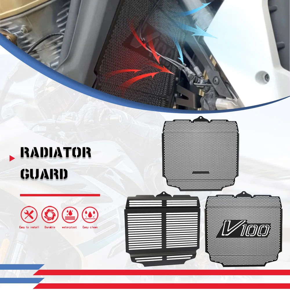 

For Moto Guzzi V100 Stelvio V 100 Stelvio 1000 2024-2026 Motorcycle Radiator Guard Grille Cover Grill Protector Radiator Guard