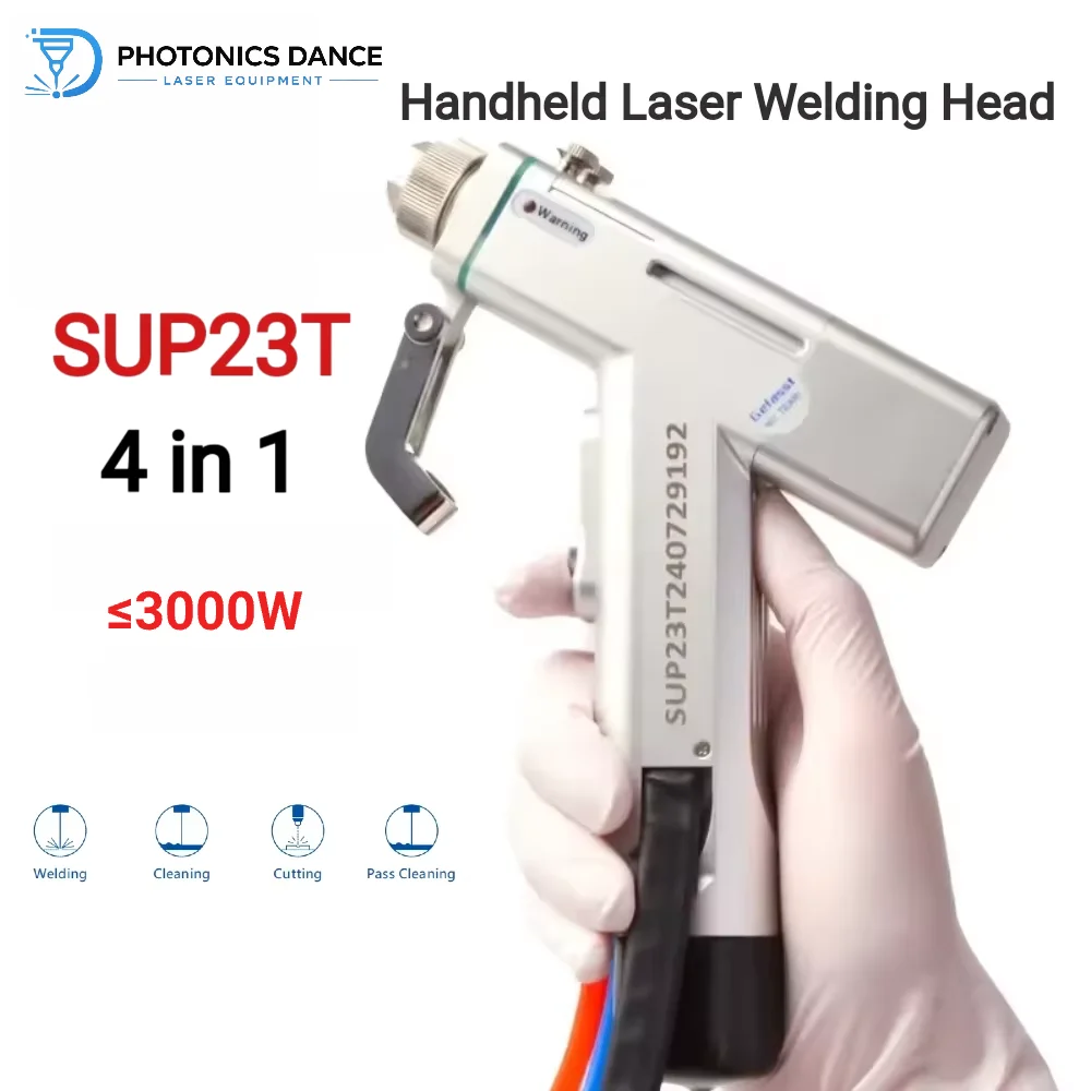 CQWY SUP23T 4 in 1 Handheld Fiber Laser Welding Head 3000W Single Wobble Welder Gun for Welding Cutting Cleaning