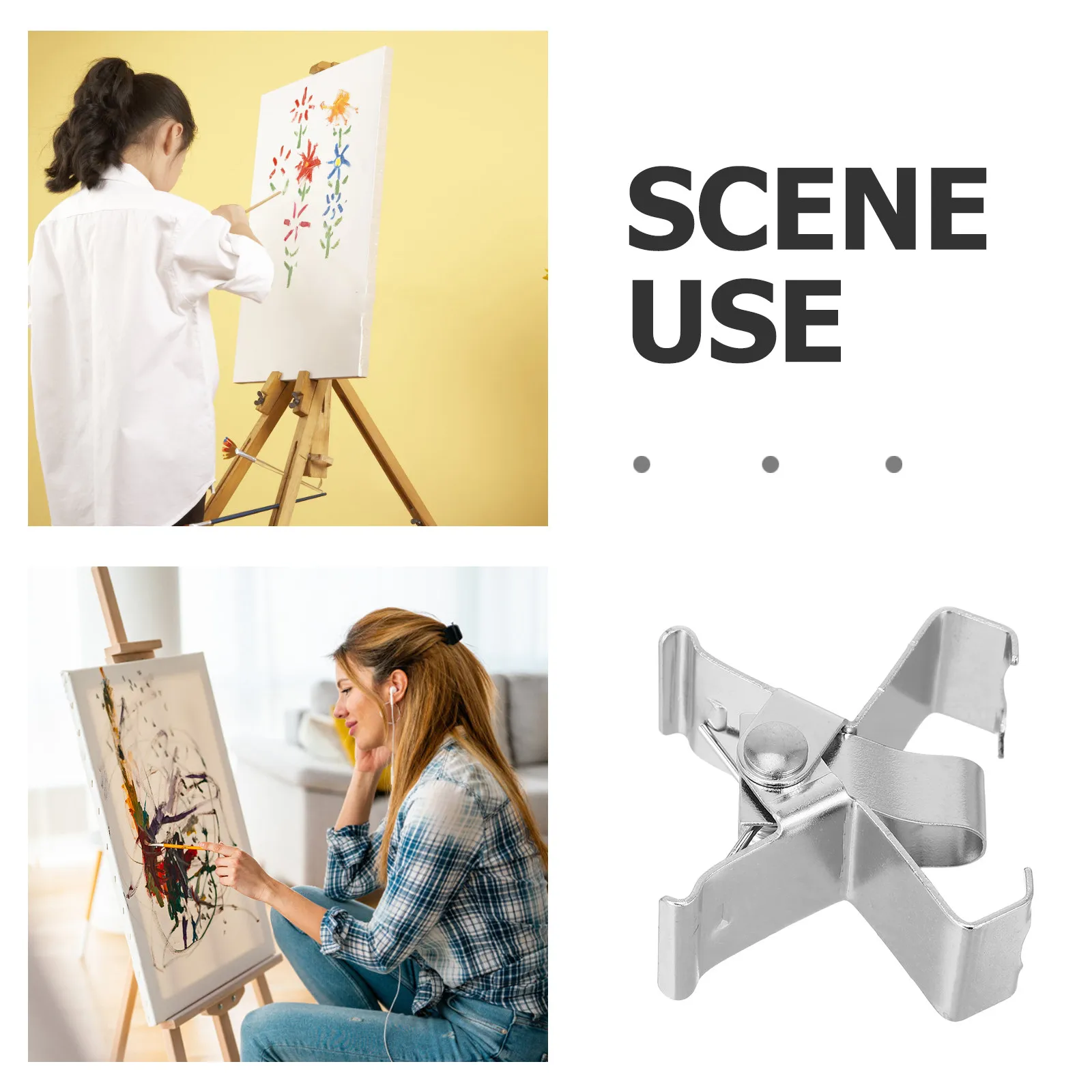 3Pcs Metal Oil Painting Frame Clamp Artist Dividers Wet Canvas Clips Separate Clamp Iron Frame Holders Painting Accessories Art