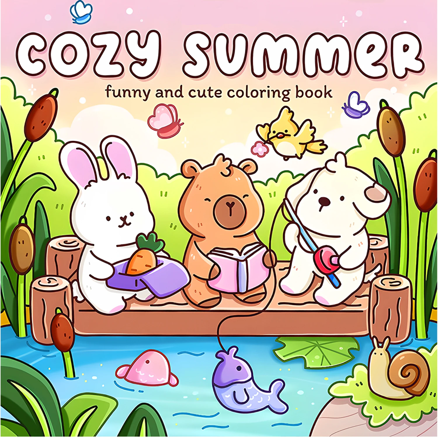 Cozy Summer Funny and Cute Coloring Book for Adults Cute Drawing Book Perfect Painting Gift for Party and Birthday
