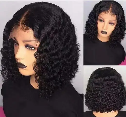 

Amazon New Women's Wig African Short Curly Hair Medium Partition Wave Fiber Hair Extension Factory Wholesale Wigs