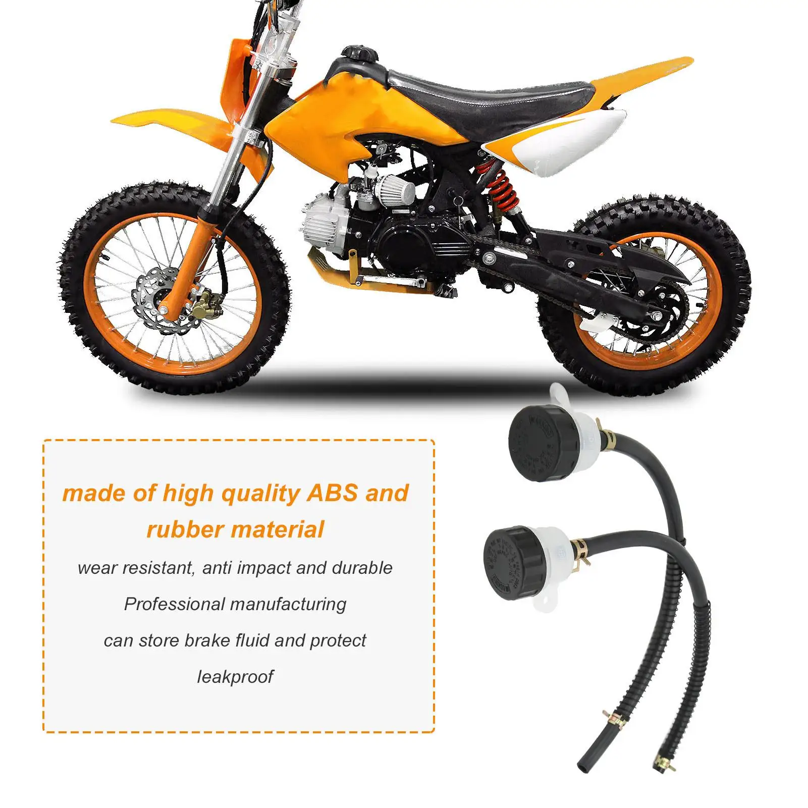 New Title: Anti-Impact Motorcycle Front Brake Reservoir Tank for atv & for dirt Pit - Professional & Abrasion Resistant