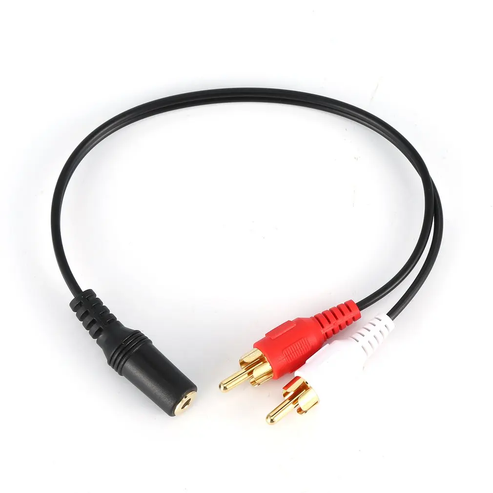 3,5 mm jack naar 2 RCA-audiokabels Universele stereo mannelijk naar RCA mannelijk Coaxiale AUX Y-adapter voor laptop TV DVD-versterker Mp3-luidspreker